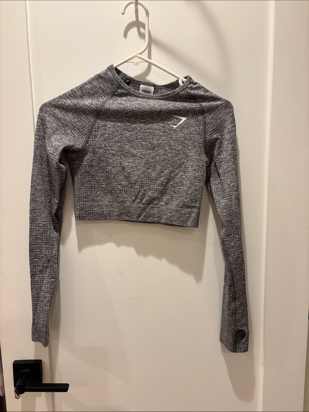 Gymshark Women’s Grey Cropped Seamless Long-Sleeve Top